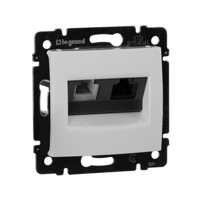 Valena Белый Розетка двойная комп.(RJ45) 1-ая 5 кат UTP + ТЛФ 1-ая (RJ11) | 770080 | Legrand — Legrand