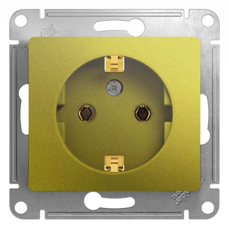 Glossa Фисташковый Розетка с заземлением | GSL001043 | SE — Systeme Electric
