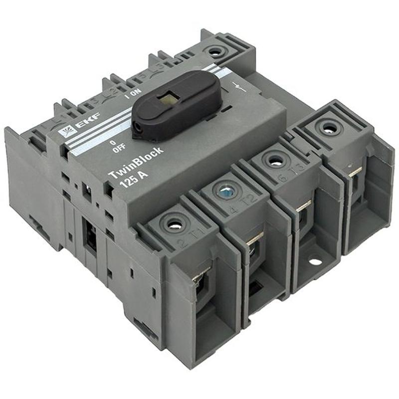 Рубильник 125A 4P c рукояткой управления для прямой установки TwinBlock EKF — миниатюра 13