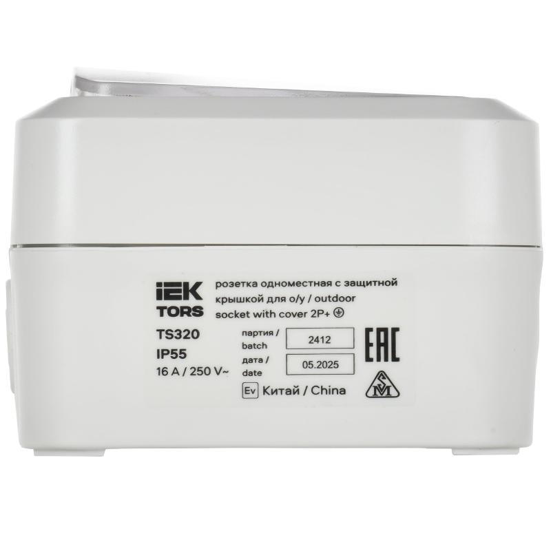 TORS Розетка 1-я с з/к кр. 16А IP55 TS320 белый | TS-R16-16-55-K01 | IEK — миниатюра 3