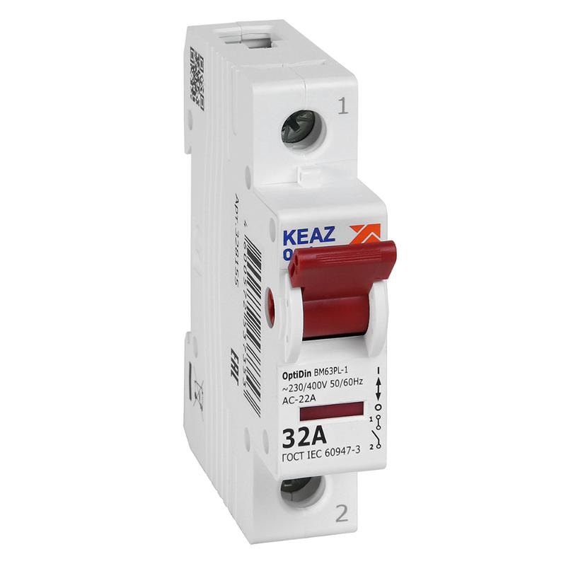 Выключатель нагрузки модульный OptiDin BM63PL-132-УХЛ3 (BM63PL) | 328155 | КЭАЗ — КЭАЗ (Курский электроаппаратный завод)