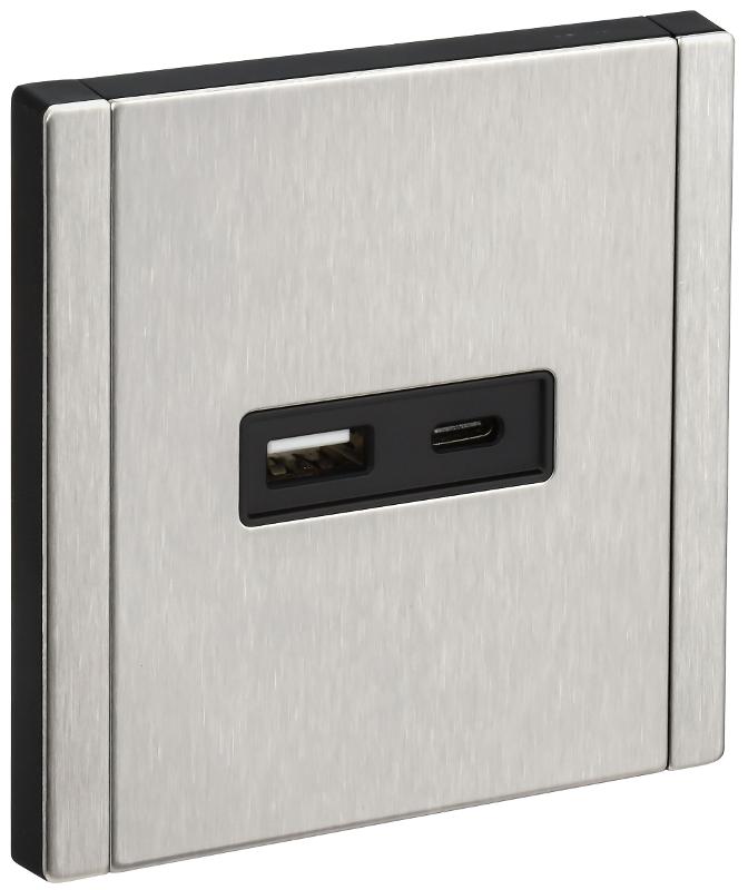 FORTE&PIANO Розетка USB A+C 3,1А FP750M металл никель  | FP-U22-D31-M-K50 | IEK — IEK (ИЭК)