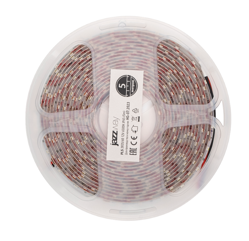 Лента светодиодная LED PLS 2835/60 6Вт 12В 6500К IP65 5м | 2859013 | Jazzway — Jazzway