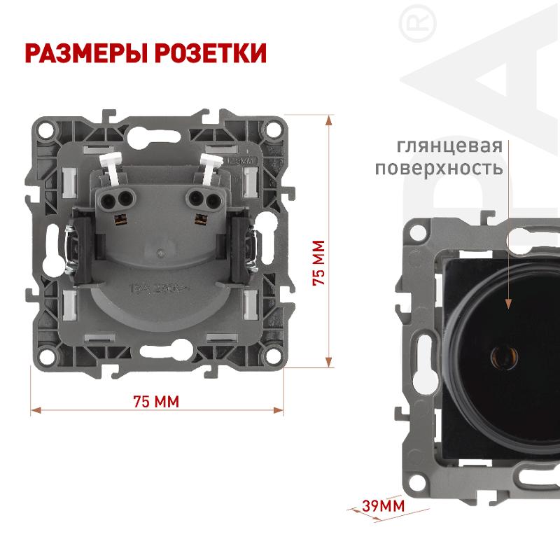 Розетка 12-2105-06 2P, 16АХ-250В, чёрный — миниатюра 3