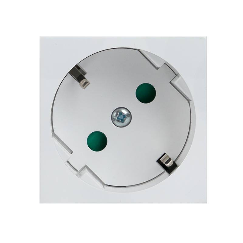 Розетка 45х45 PRO, с заземлением, белая , 45 град | E6MR16-028-10-45 | EKF — миниатюра 2
