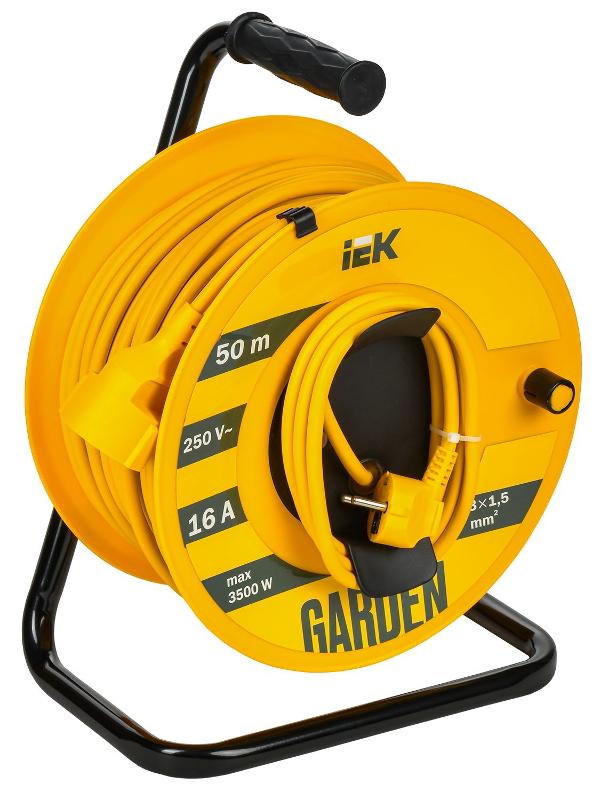 GARDEN Катушка УК50 1 место 2P+PE 3×1,5мм2 50м | GD-KP20-16-01-50 | IEK — фото 1 | Sento