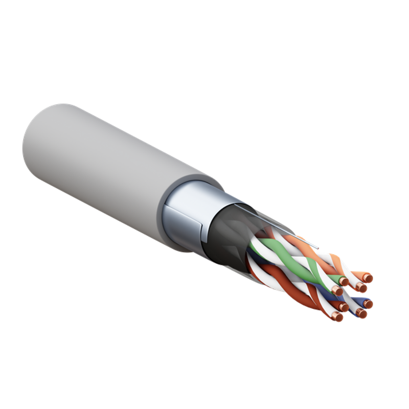 Кабель витая пара TERACOM PRO Cat.5E F/UTP 4 пары solid 24AWG цвет серый упак. 305м | TRP-5EFTP-04PVC-GY-IN3 | EKF — EKF