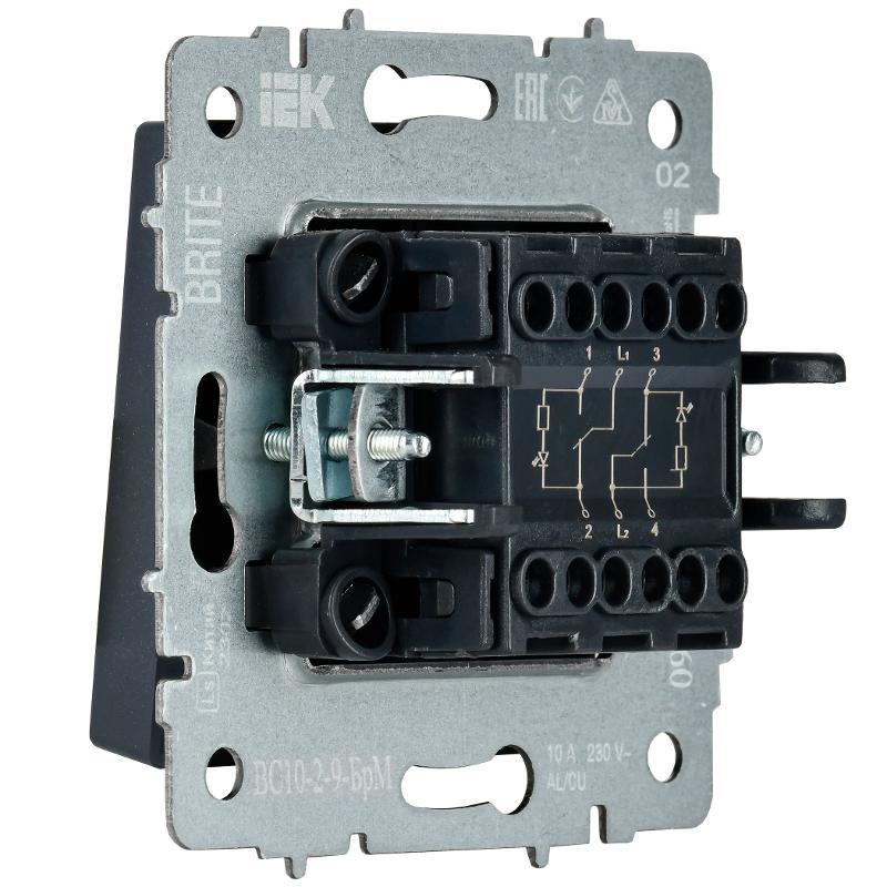 BRITE Выключ. 2-кл. с инд. отел. 10А ВС10-2-9-БрМ мар. | BR-V20-2-10-K35 | IEK — миниатюра 4