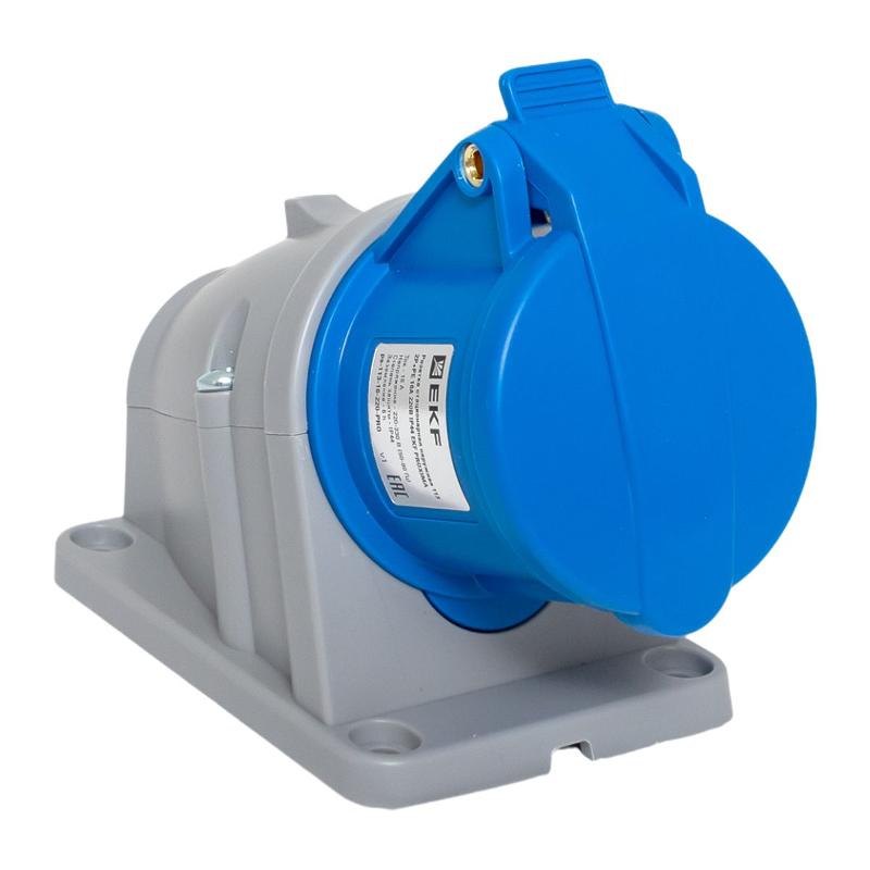 Розетка стационарная наружная 113 2Р+РЕ 16А 220В IP44 EKF PROXIMA | ps-113-16-220-PRO | EKF — EKF