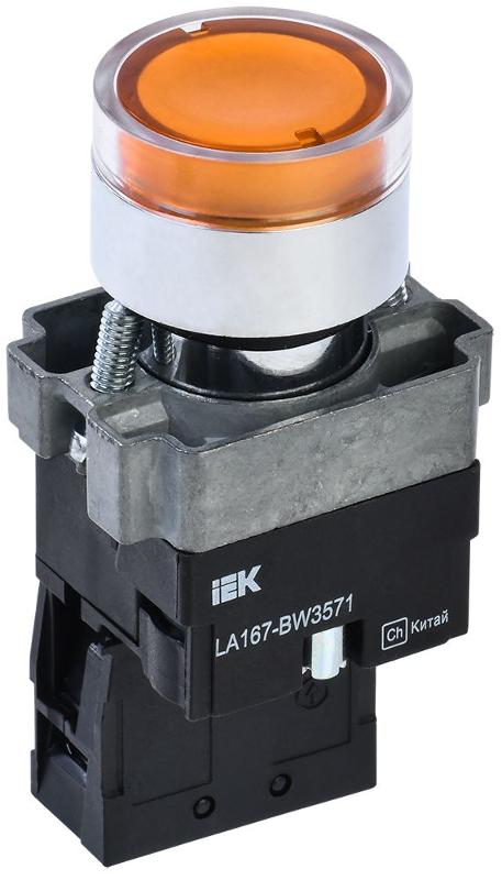 Кнопка LA167-BW3571 d=22мм RC 1з с подсвет. желтая | BBT20-BW3571-1-12-67-K05 | IEK — IEK (ИЭК)
