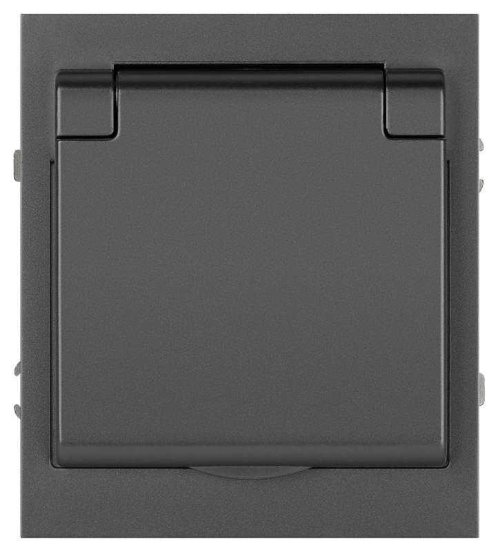 Розетка Arktik 16-2103-06 с заземлением 2P+E Schuko со шторками с крышкой 16А-250В графит | Б0070439 | ЭРА — ЭРА (Энергия света)