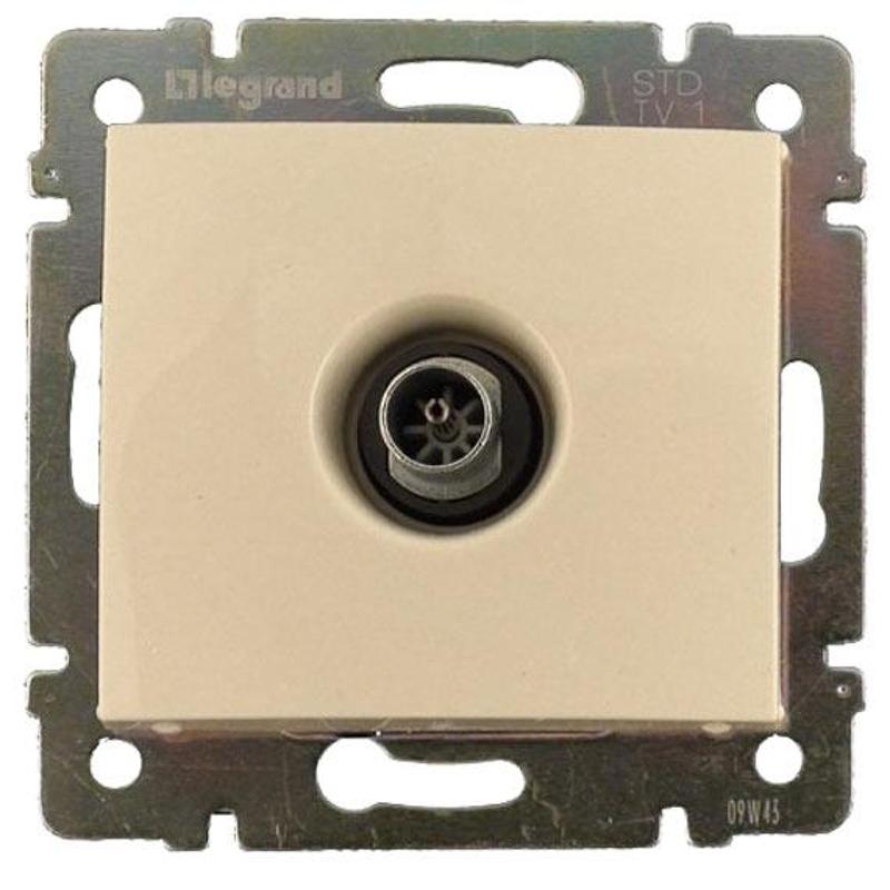 Valena DIY Розетка телевизионная ТV в рамку 2400мГц 1.5дБ слоновая кость | 695618 | Legrand; замена на арт. ИЭК 6956181 — Legrand