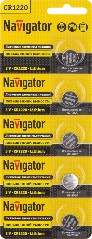 Элемент питания 94 778 NBT-CR1220-BP5 |94778 |Navigator — Navigator