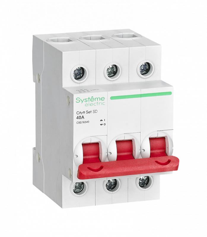Выключатель нагрузки модульный 3П 40А City9 | C9S16340 | SE — Systeme Electric