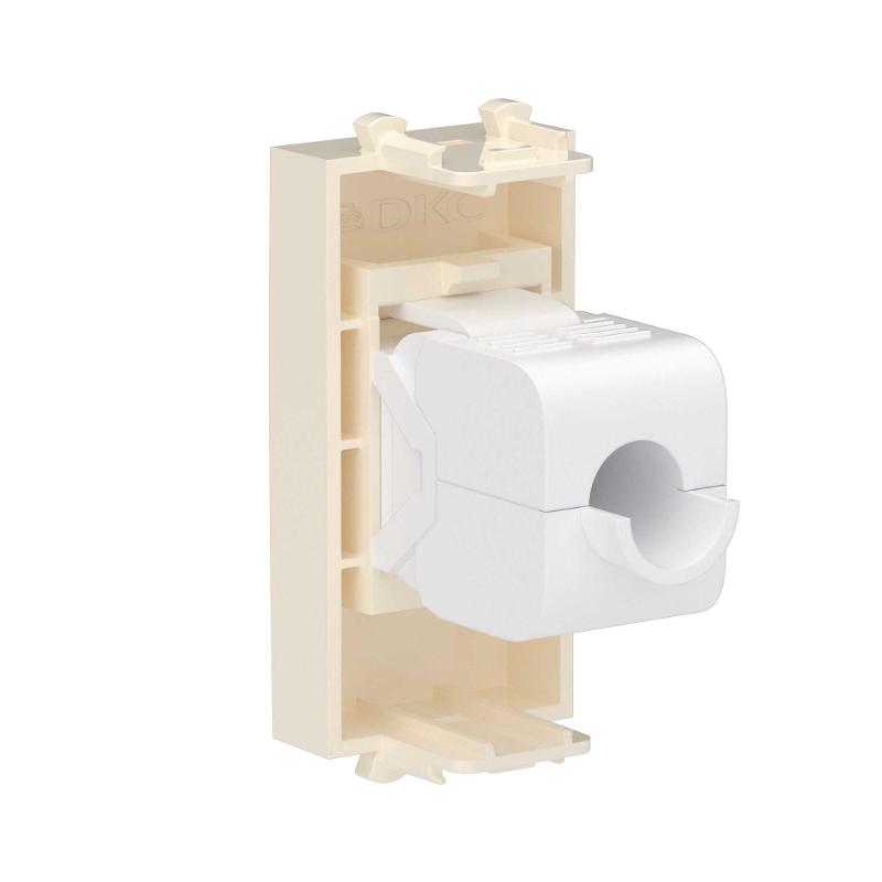 Компьютерная розетка RJ-45 без шторки модульная, кат.5е, "Avanti", "Ванильная дымка", 1 модуль | 4405661 | DKC — миниатюра 3