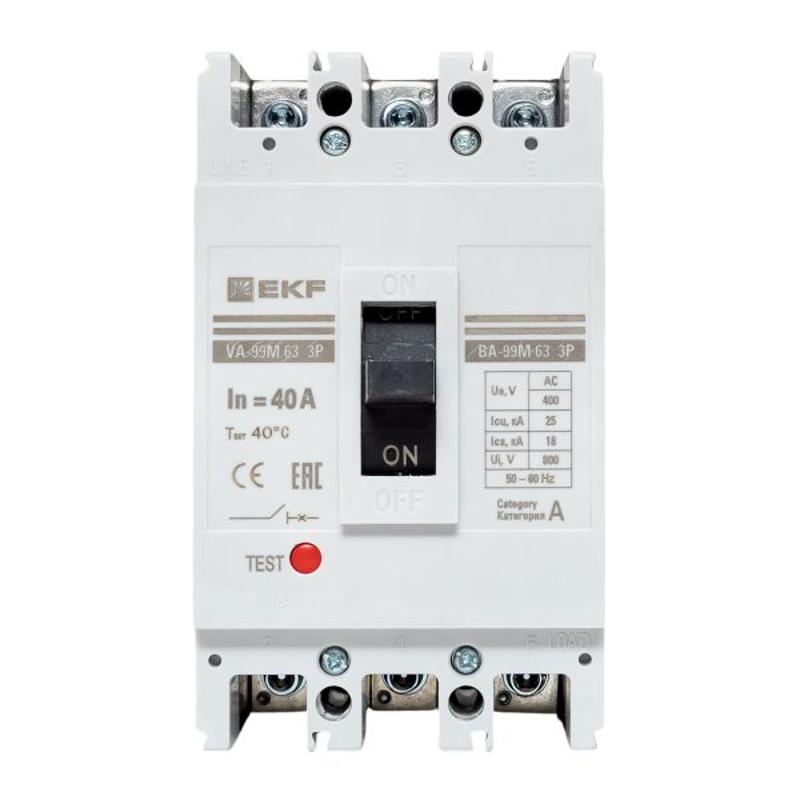 Выключатель автоматический ВА-99М 63/40А 3P 25кА EKF Basic | mccb99-63-40m | EKF — миниатюра 10