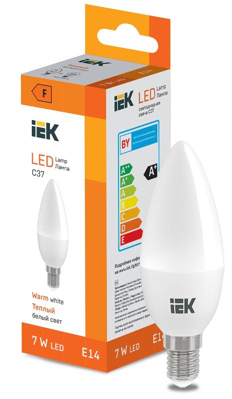 Лампа светодиодная Candle C37 600lm 3000K E14 | LL-I-C37-7-230-30-E14 | IEK — IEK (ИЭК)
