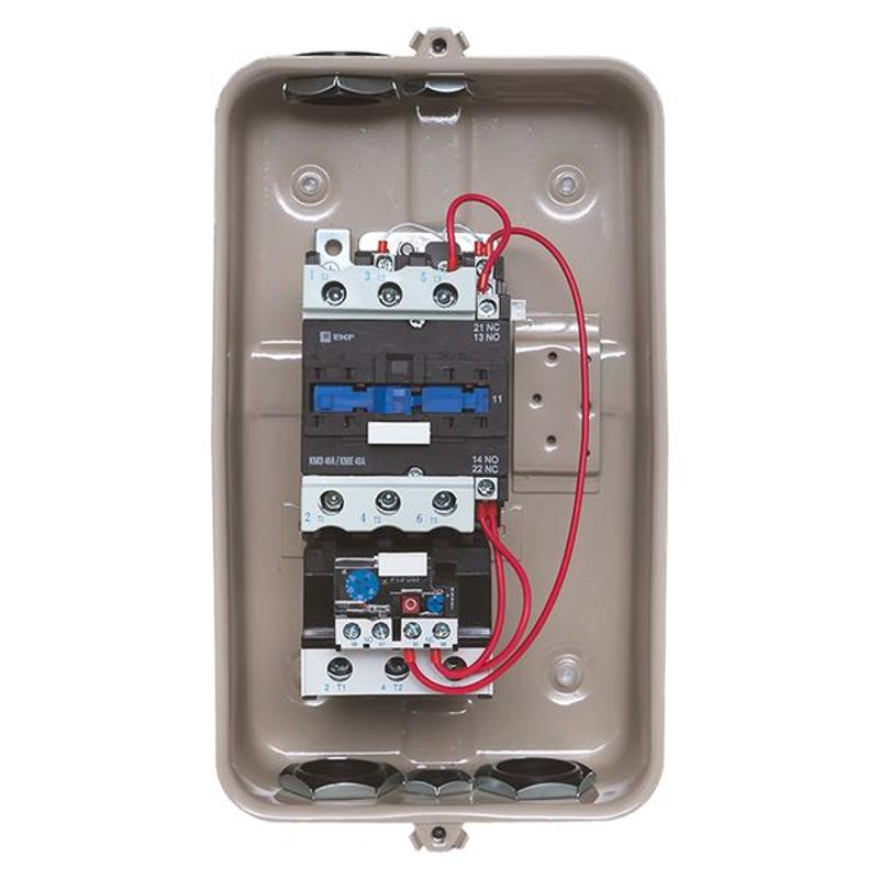 Пускатель в корпусе IP65 КМЭ 40А 230В с РТЭ и индикатором EKF PROxima | ctrp-r-40-230v-led | EKF — миниатюра 25