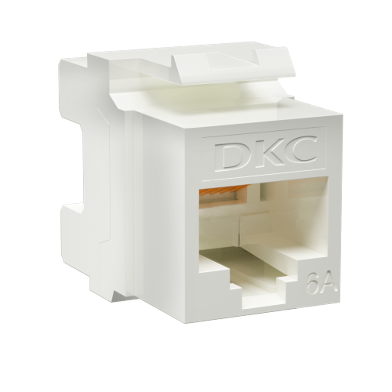 Модуль Keystone RJ45 CAT6А не экранированный, 180 градусов, белый | RNK6AU180WH | DKC — DKC (ДКС)