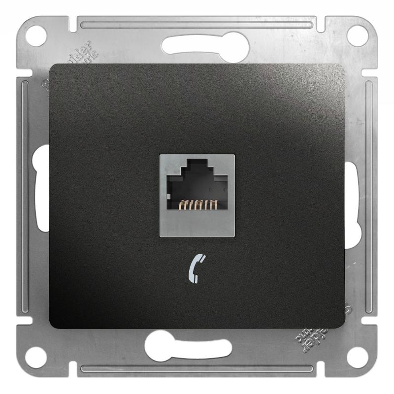Glossa Антрацит Розетка телефонная RJ11 | GSL000781T | SE — Systeme Electric