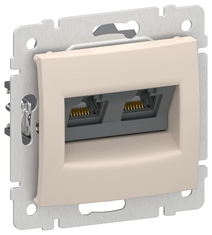 IEKVALENA Роз. комп. 2-я RJ45 кат.5Е UTP 6945361 песоч. | 6945361 | IEK — IEK (ИЭК)