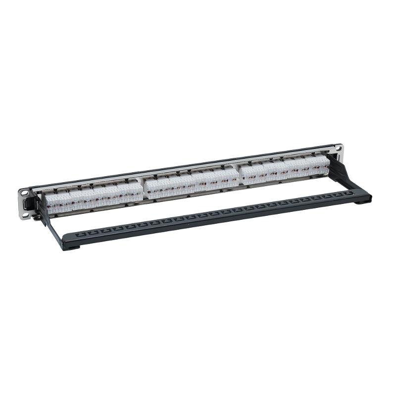 Патч-панель 19",1U,CAT6А, 24 модуля RJ45, неэкранированная | RN6APPU24 | DKC — миниатюра 2