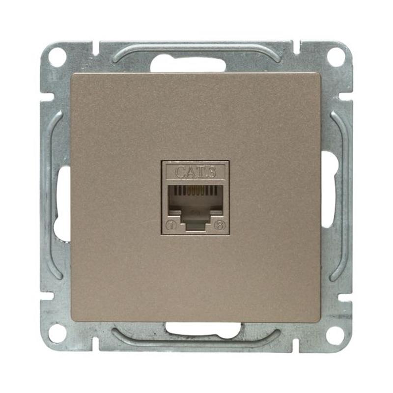 Механизм розетки RJ11, шампань Эпика  |UP1-SOC-RJ11| EKF — миниатюра 2