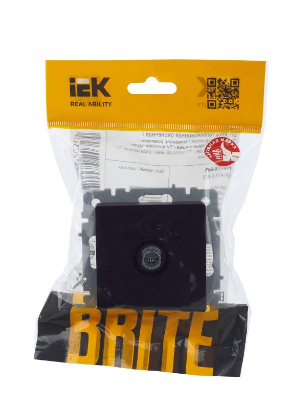 BRITE Розетка TV оконечная РТВ11-0-БрЧ черный | BR-A10-O-K02 | IEK — миниатюра 11