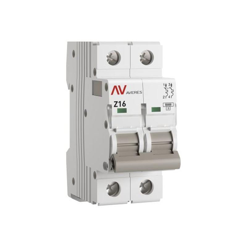 Выключатель автоматический AV-10 2P 16A (Z) 10kA AVERES | mcb10-2-16Z-av | EKF — EKF