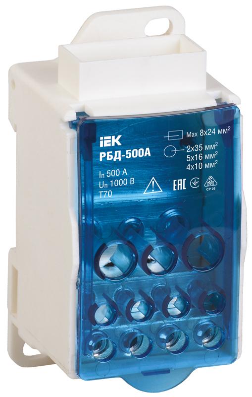 Блок распределительный на DIN-рейку РБД-500А | RBD-500 | IEK — IEK (ИЭК)