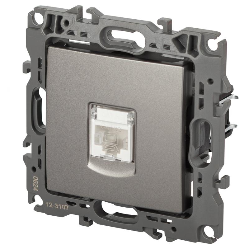 Розетка ЭРА Серия 12 12-3107-16 информационная RJ45, титан  | Б0065716 | ЭРА — миниатюра 3