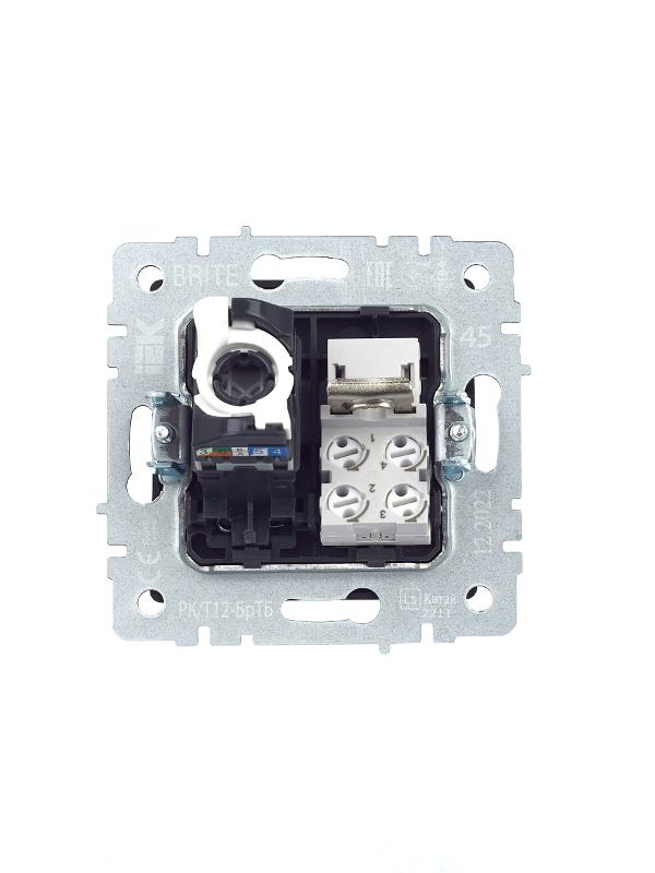 BRITE Розетка двойная RJ11+RJ45 кат.5E РК/Т12-БрТБ темная бронза | BR-KT20-O-1-K45 | IEK — миниатюра 10