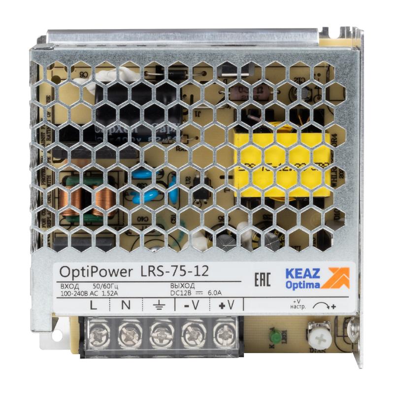 Блок питания панельный OptiPower LRS 75-12 6A | 328876 | КЭАЗ — КЭАЗ (Курский электроаппаратный завод)