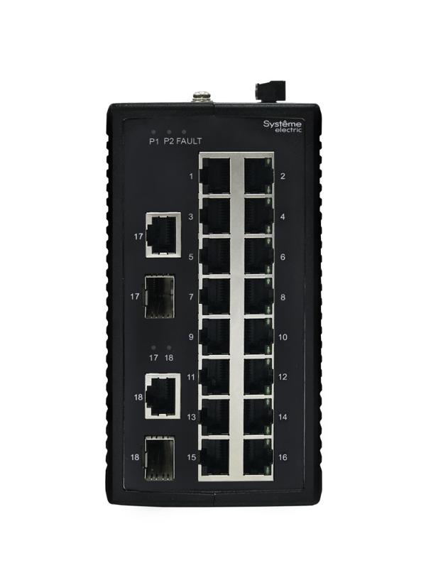Неуправляемый промышленный коммутатор Ethernet, 16x10/100BaseT, 2x100/1000BaseX SFP | NSETU118T16X02A | SE — миниатюра 2