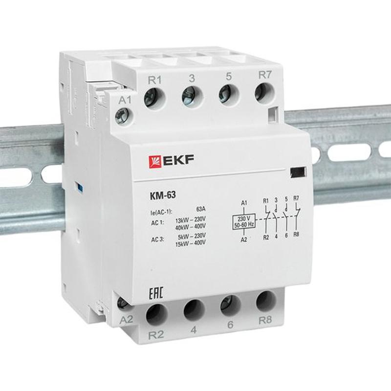 Контактор модульный КМ 63А 2NО+2NC (3 мод.) PROxima| km-3-63-22 | EKF — миниатюра 8