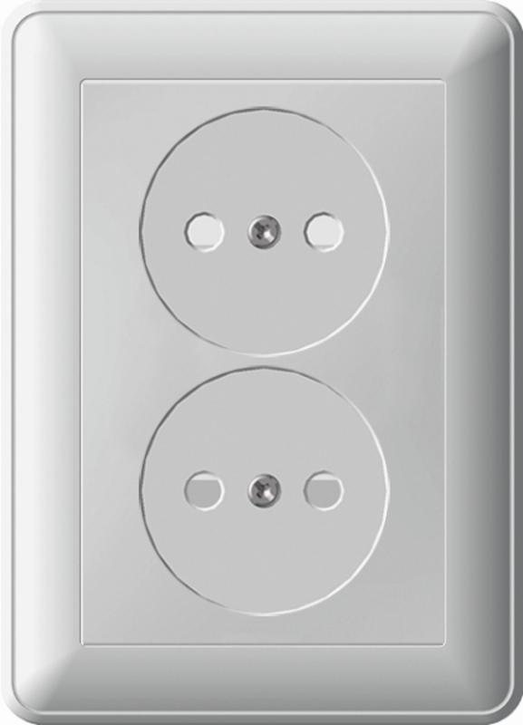 W59 Матовый хром Розетка 2-ая без заземления (в сборе) | RS16-254-58 | SE — миниатюра 2