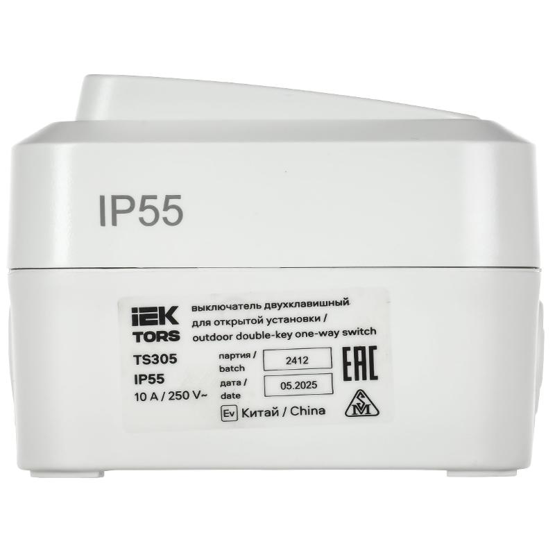 TORS Выключ. двухкл. 10А IP55 TS305 белый | TS-V20-0-10-55-K01 | IEK — миниатюра 3