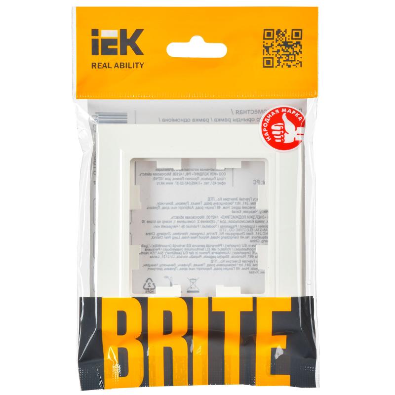BRITE Рамка 1-ая РУ-1-БрБ белый | BR-M12-K01 | IEK — миниатюра 2