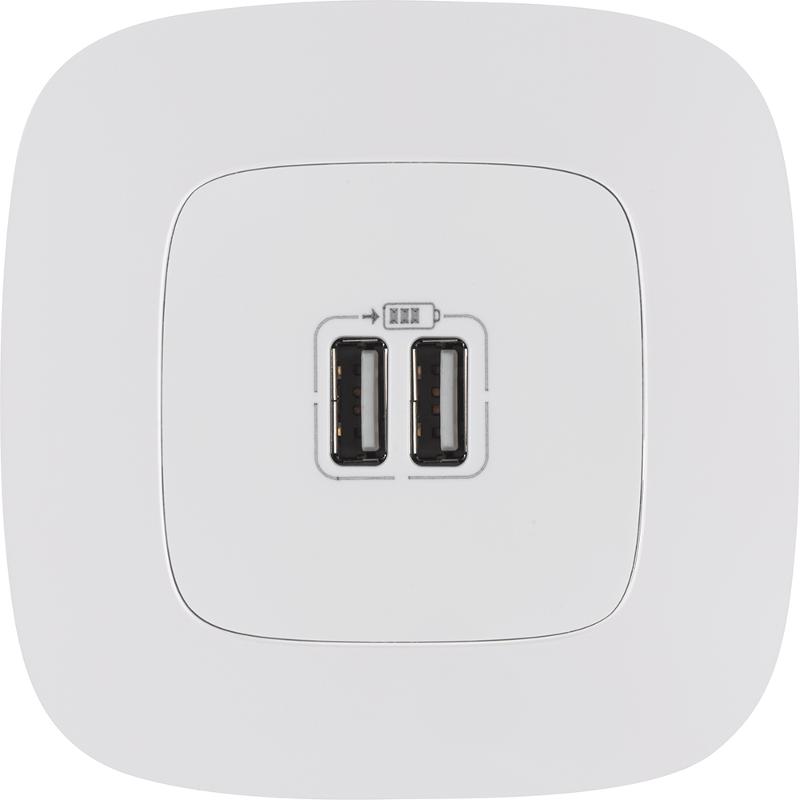 Valena ALLURE Белый Розетка 2-ая USB 240В/5В 1500мА (с лицевой панелью) — миниатюра 7
