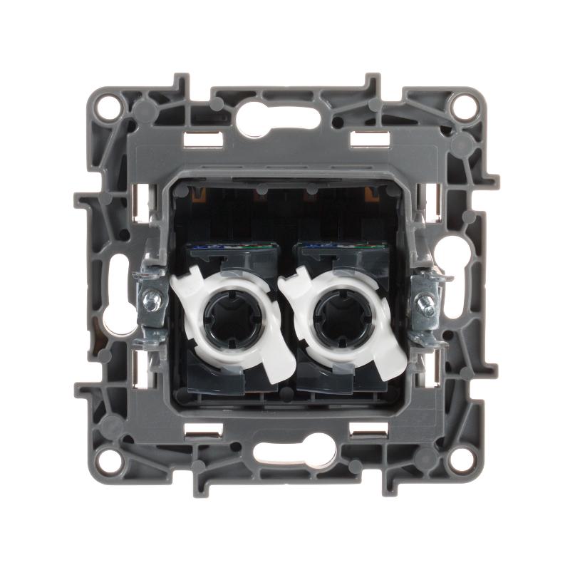 Etika Белый Розетка компьютерная 2-ая RJ45, категория 5е UTP — миниатюра 3