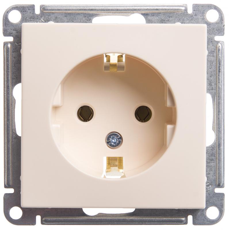 W59 Слоновая кость Розетка с заземлением без шторок, 16А | RS16-154-2-86 | SE — Systeme Electric