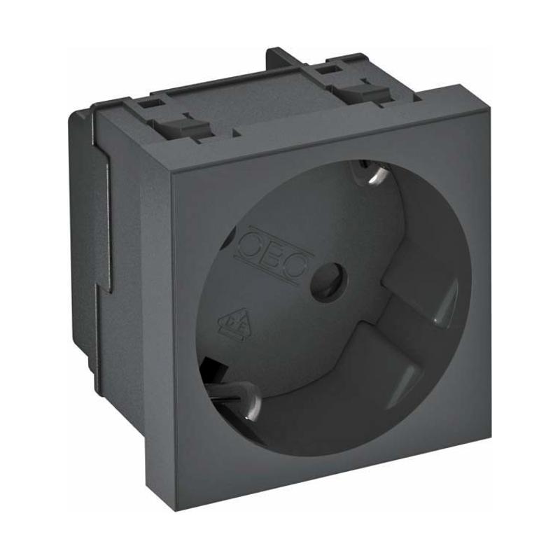 Розетка 2К+3 под углом 33° шторки 16А 250В (45х45 мм - 1 модуль Modul45) черная | 6120081 | OBO Bettermann — OBO Bettermann