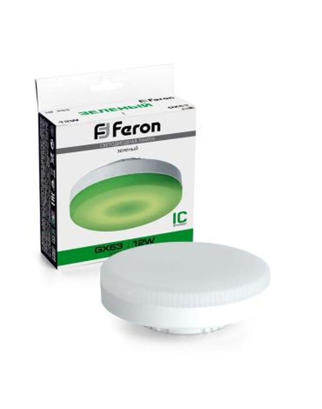 Лампа cветодиодная, (12W) 230V GX53 зеленая, LB-455 | 48560 | FERON — Feron