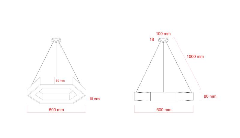 Светильник светодиодный Geometria Hexagon SPO-123-B-40K-045 45Вт 4000K 2500Лм IP40 600*600*80 черный подвесной ЛТ | Б0058879 | ЭРА — миниатюра 3