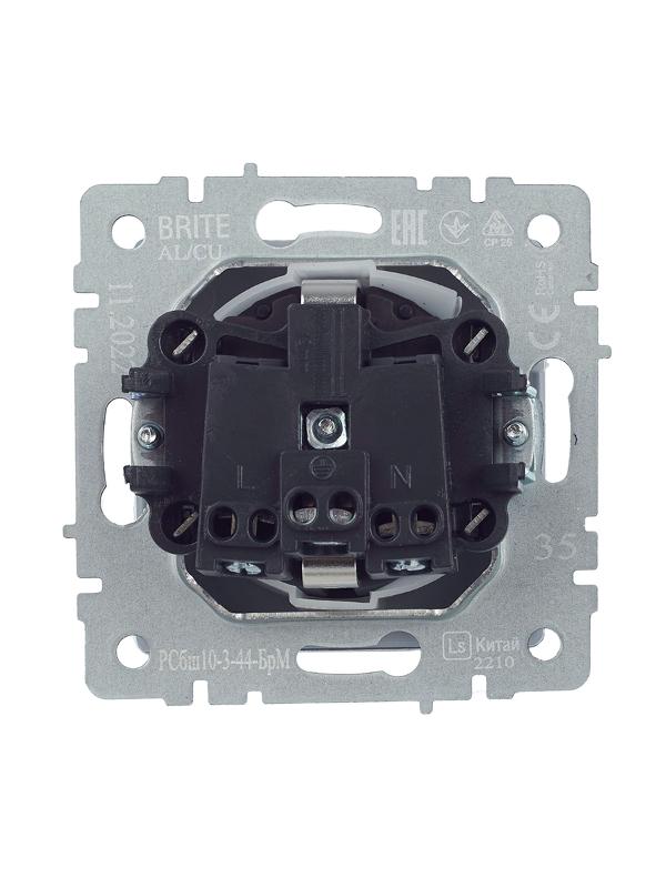 BRITE Розетка с заземлением со шторками с кр. 16А IP44 РСбш10-3-44-БрМ маренго | BR-R16-16-44-K35 | IEK — миниатюра 14