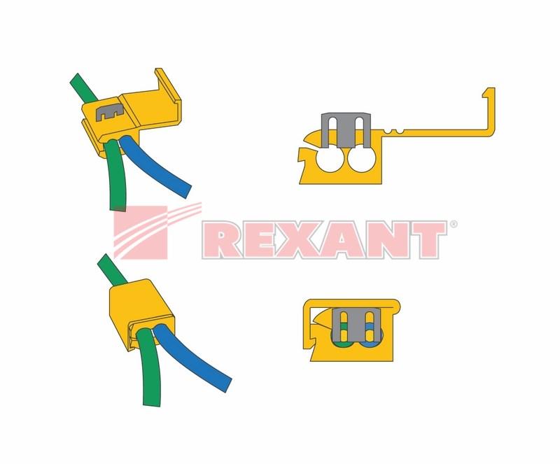 Ответвитель питания 4.0-6.0 мм² (ОВ-3/ЗПо-1 4,0-6,0) желтый | 08-0781 | REXANT — миниатюра 3