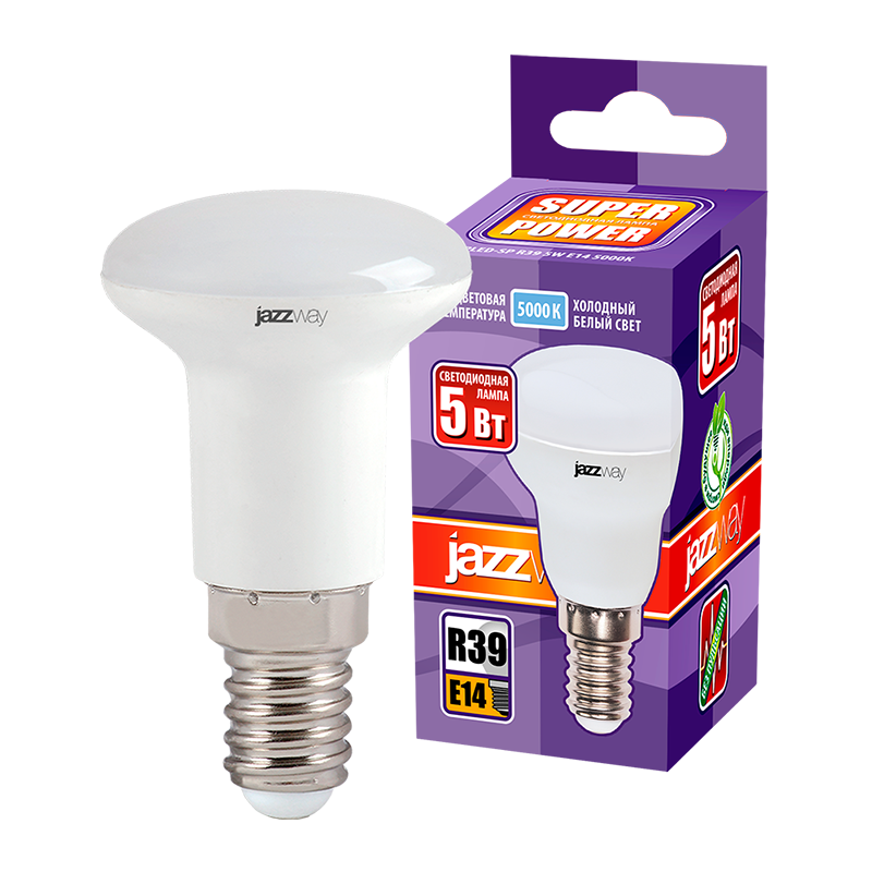 Лампа светодиодная LED 5Вт E14 220В 5000К PLED- SP R39 отражатель (рефлектор) | 1033598 | Jazzway — миниатюра 3