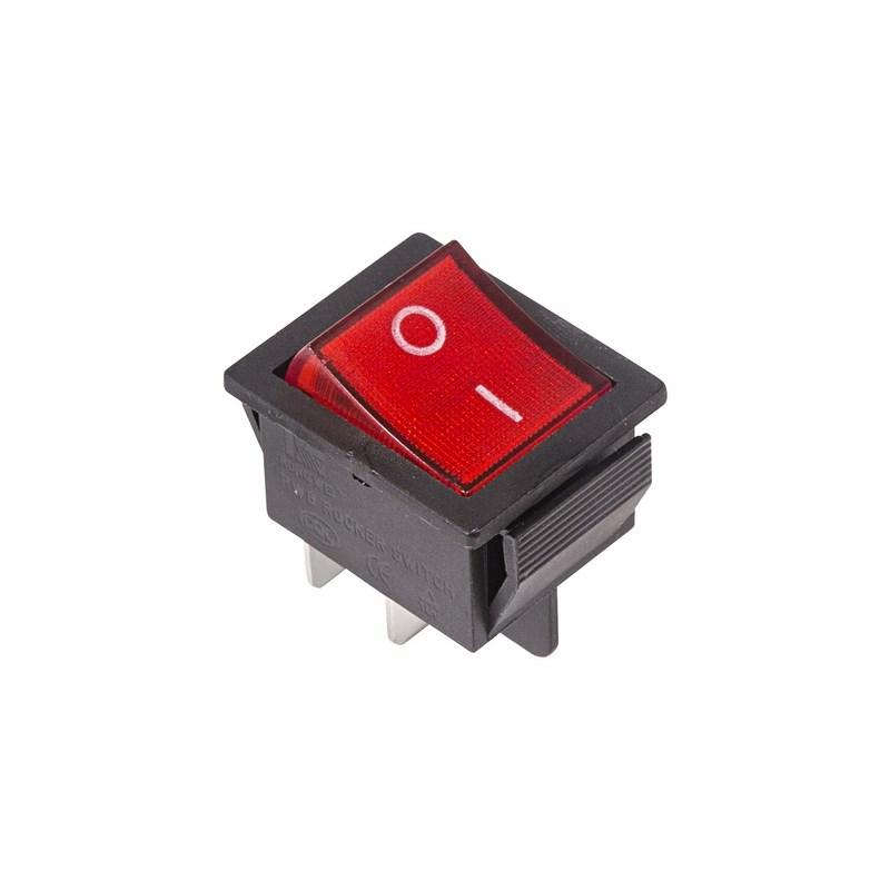 Выключатель клавишный 250V 16А (4с) ON-OFF красный с подсветкой | 36-2330 | REXANT — REXANT