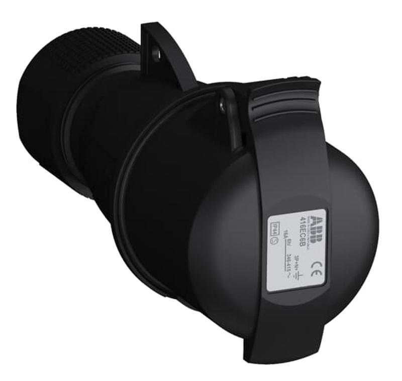Розетка кабельная Easy&Safe 416EC6B,16А,3P+N+E,IP44,6ч,черн|2CMA103590R1000| ABB — ABB