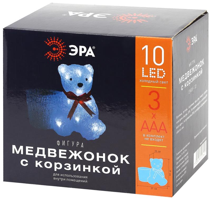 Фигура светодиодная  Медвежонок с корзинкой, 3АА  ENIOF - 12   (12/48) | Б0047974 | ЭРА — миниатюра 2